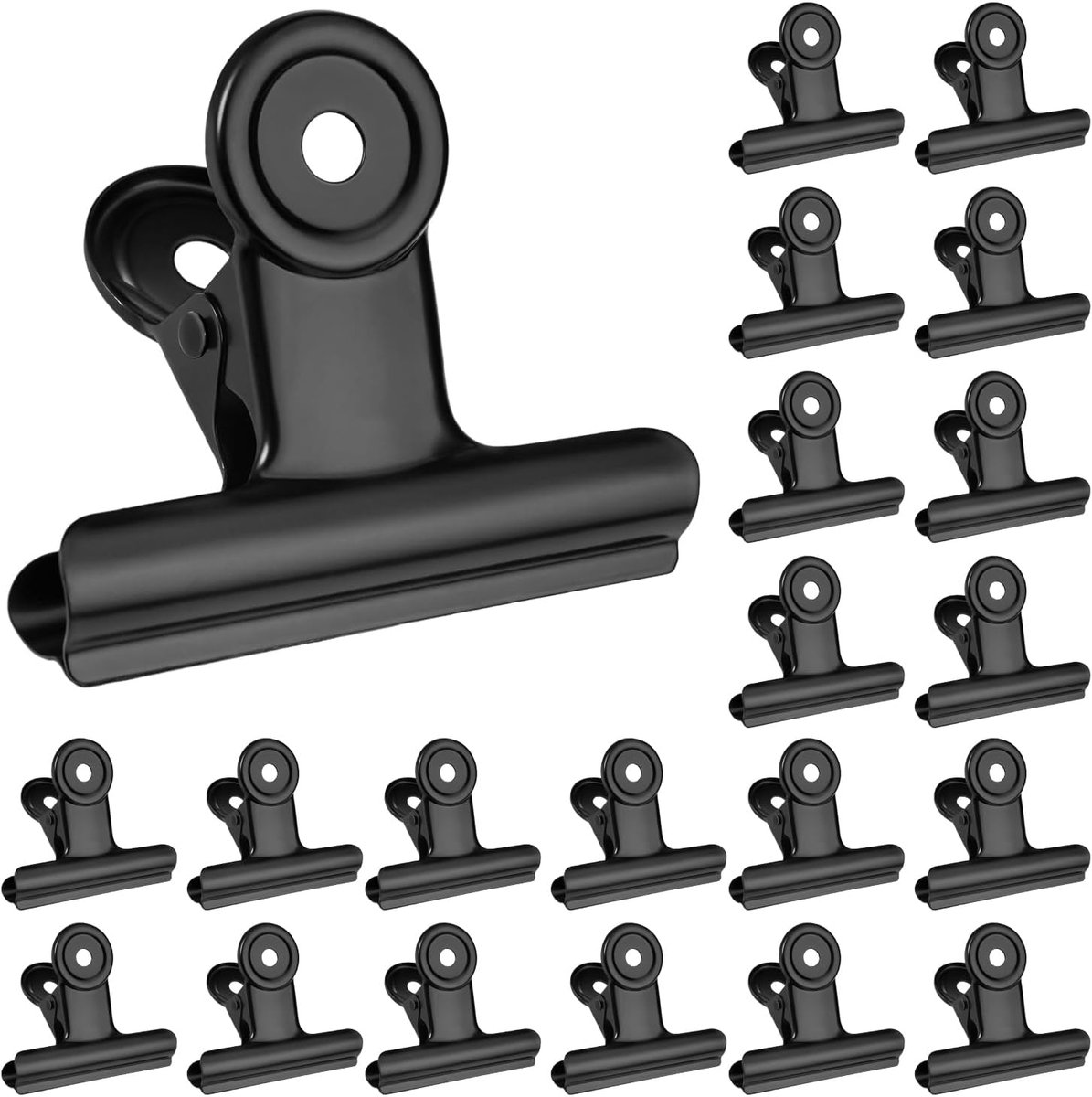 SnelShoppen - 20 Stuks Kleine Bulldog Clips 30 mm Zwart Metaal - Perfect voor Documenten, Foto's, Boeken, Klembord, Etiketten, Tassen en Thuisgebruik