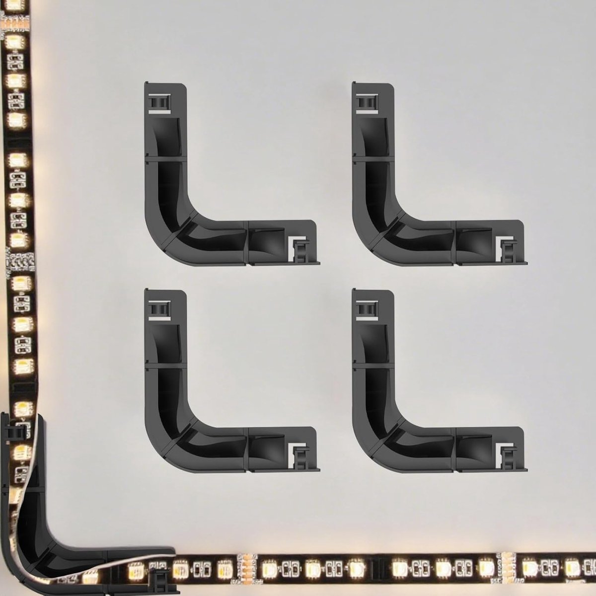 SnelShoppen - BOXPUT 90° LED Hoekconnector met naadloze stekkers Universele Stripconnector voor 8-12mm LED Strips Set van 4 - Perfect voor TV, Compute