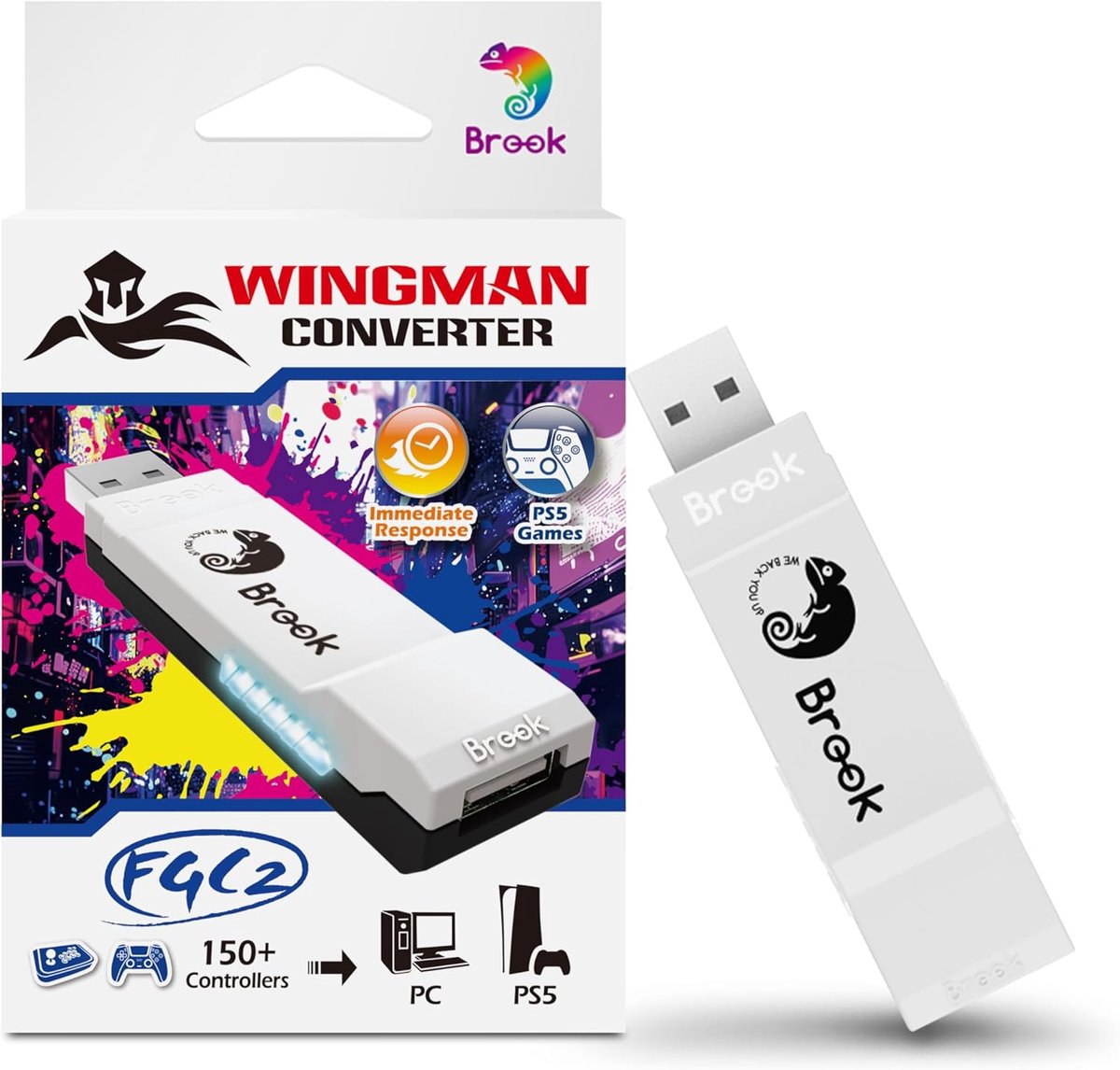 SnelShoppen - Arcade Joystick Adapter Gamepad Converter voor PS5 & PC - Wingman FGC2 - Ondersteunt alle PS5 Games, Plug-and-Play, Hoogste Precisie & L