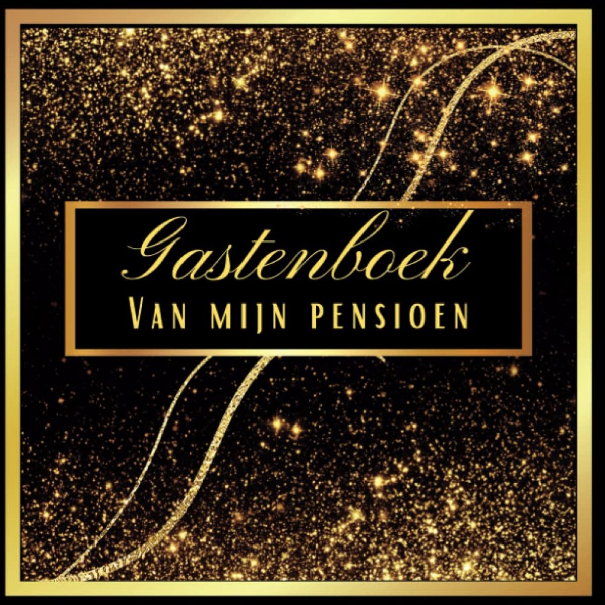 SnelShoppen - Gastenboek voor Pensioen - Afscheidsfeest Collega - In te Vullen met Felicitaties, Wensen en Herinneringsfoto's - Zwart en Goud - Perfec