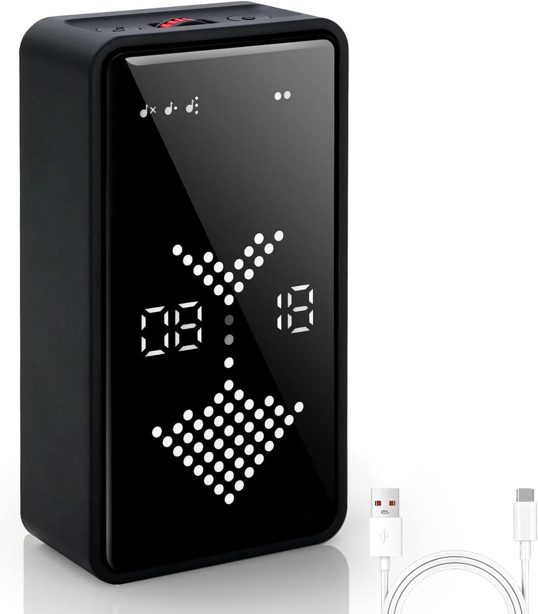 SnelShoppen - Digitale Tomaat Timer, Uurglas Effect, Productiviteitstimer met Snelle Instelling, Zwart, Ideaal voor Klaslokaal, Studio en Thuis