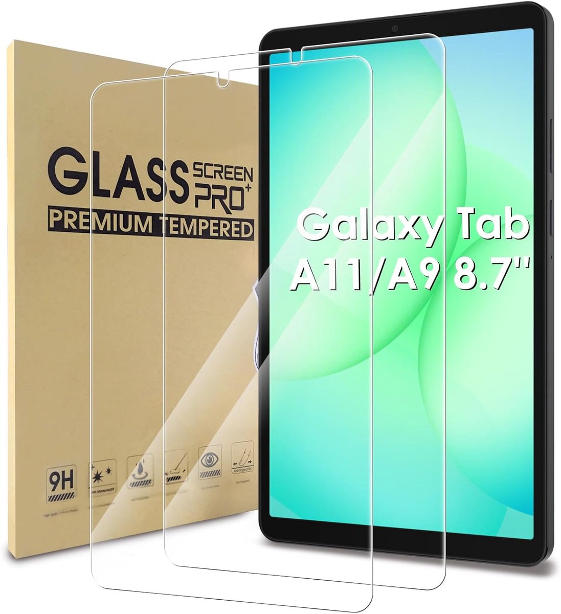 SnelShoppen - 2 Pack Screen Protector voor Samsung Galaxy Tab A11/A9 - 8.7 Inch - Anti-Scratch, Anti-Bubble, High Definition, 9H Hardheid - Tablet Bes
