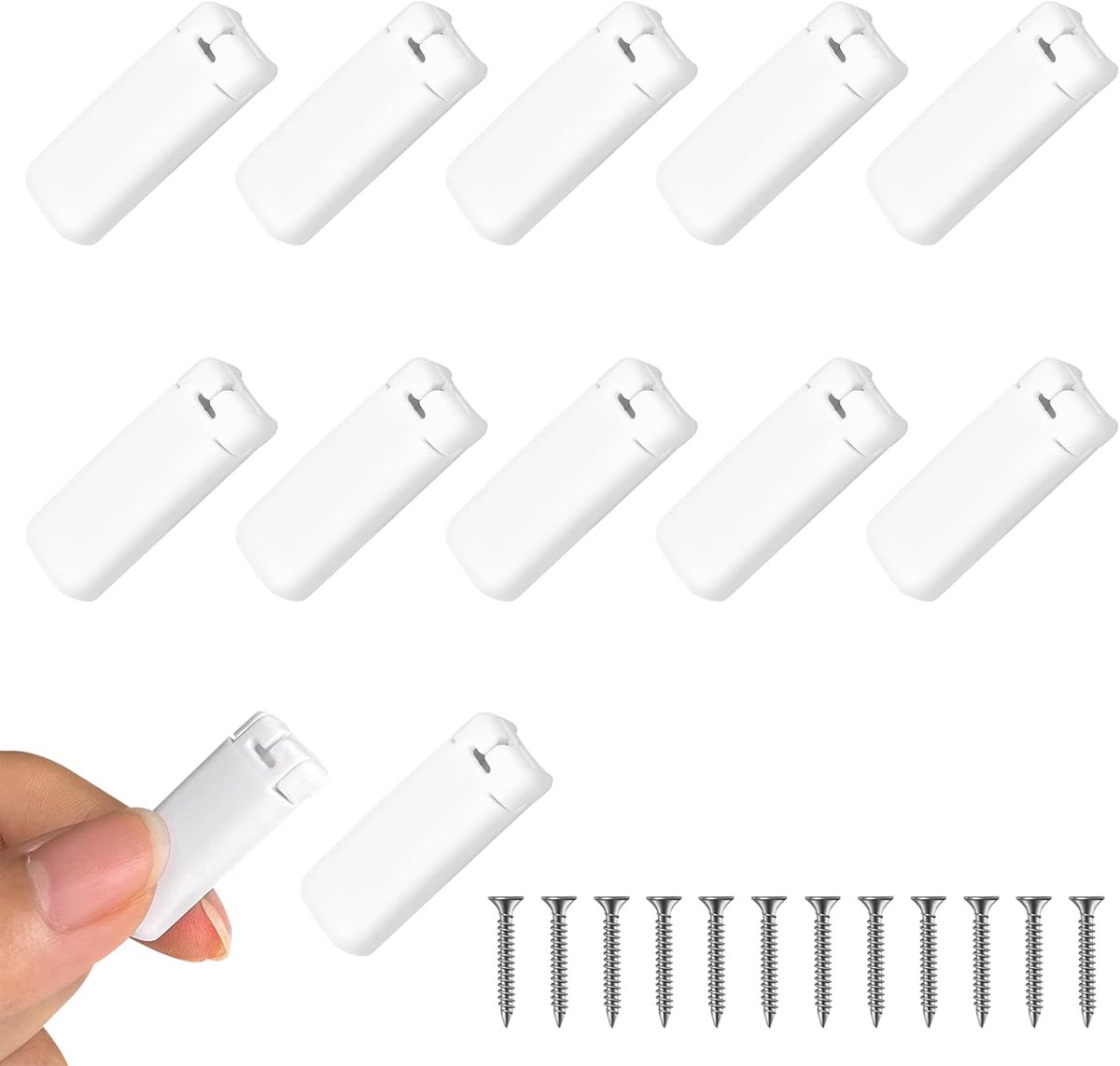 SnelShoppen - 12x Witte Geplooide Klemsteunen - Spares voor Plisségordijnen - Tensioners voor Lijmhouders & Stick & Fix Platen - Eenvoudige Installati