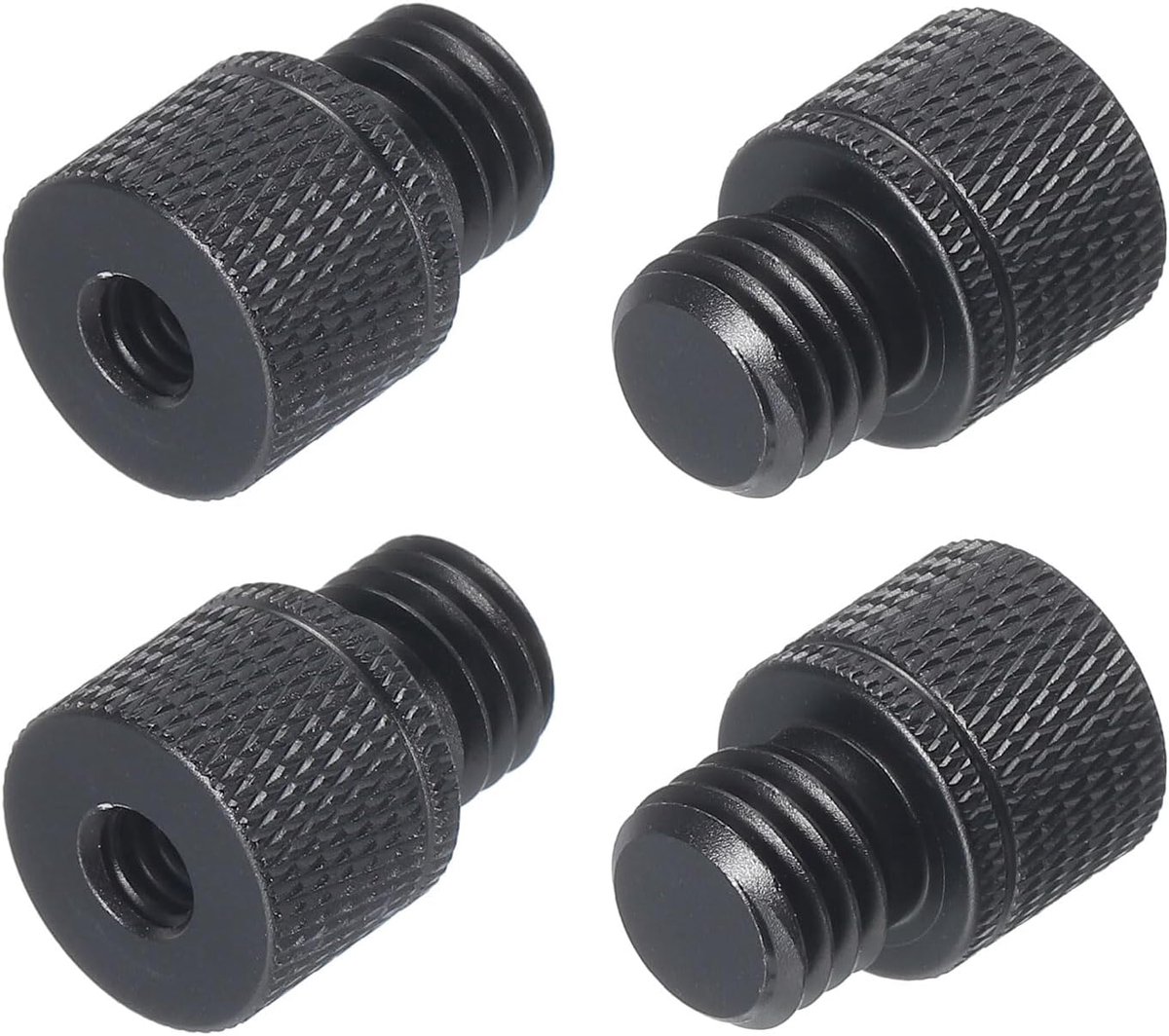 SnelShoppen - 4pcs Micro Holder Adapter 1/4 Female naar M12 Male Camera Schroef Adapter voor Microfoon, Statief, Bracket - Zwart