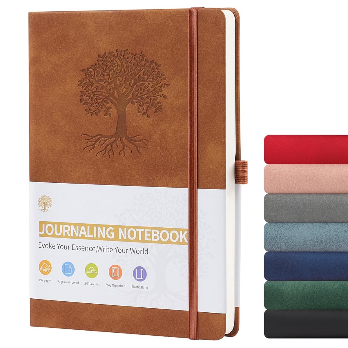 SnelShoppen - Lined Journal Notebook A5 met Harde Kaft - Dikke Schriften voor Schrijven - PU Leer Notitieboek - 192 Bladen - 8.3 x 5.8 Inch Memo Boek