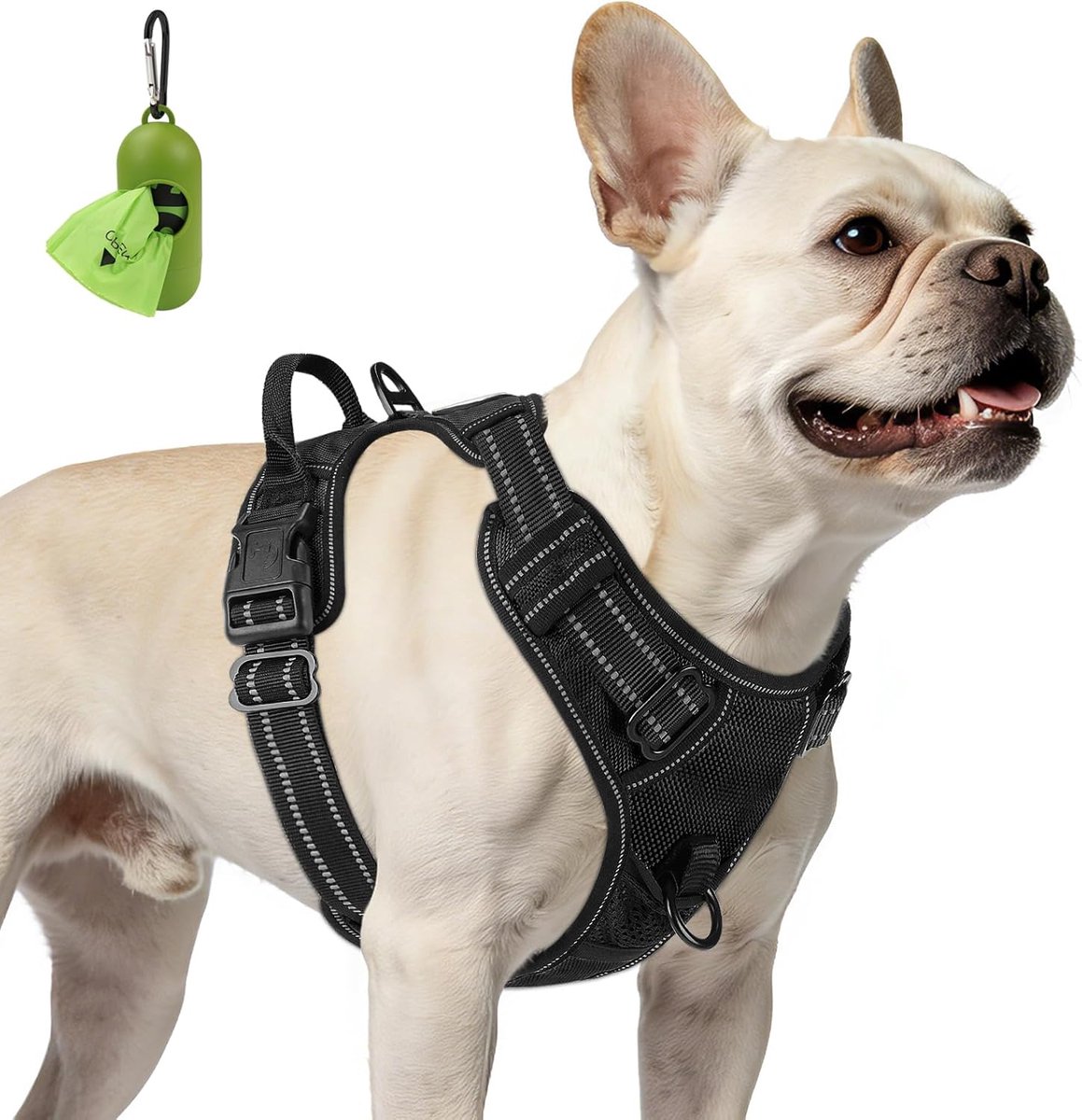 SnelShoppen - No Pull Hondenharnas voor Kleine Honden, Reflecterend Pet Vest met Voorclip, Verstelbare Zachte Gevoerde Harnassen met Handgreep voor Tr