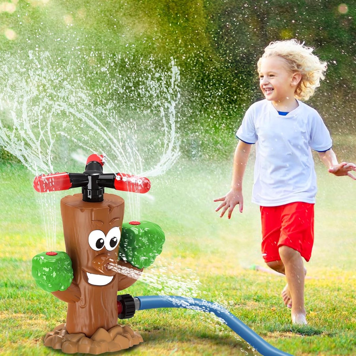 SnelShoppen - Xerteam Water Speelgoed voor Kinderen, Tuin Sprinkler Water Toys, Zomer Spetter Speelgoed voor Jongens en Meisjes 3-12 Jaar (Bruine Boom