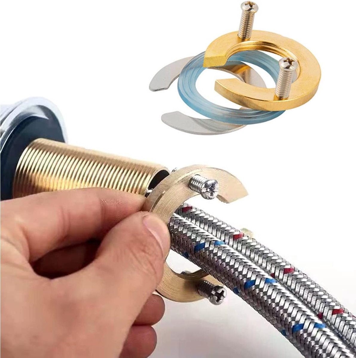 SnelShoppen - 31mm Keuken Kraan Fixatie Moer Kit, Enkel Gat Kraan Bevestigingsonderdelen, Keuken Kraan Lock Moer, Kraan Anti-loslaten, Geschikt voor K