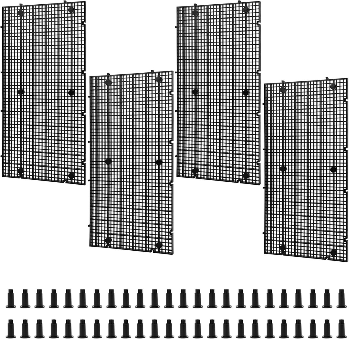 SnelShoppen - 4 Pcs Aquarium Divider en Wire Rack - High-Density PVC Met 24 Houders - Ideaal Voor DIY Filtratie en Bodem Bescherming in Aquascaping