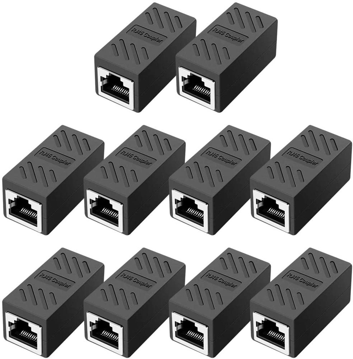 SnelShoppen - 10Pc RJ45 Coupler, Ethernet Connectors Shielded In-line Coupler voor Cat7/Cat6/Cat5e/Cat5 Netwerk Kabel Verlenging - Female to Female