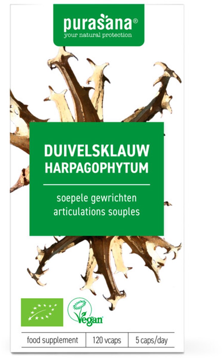Purasana - Duivelsklauw 300 Mg Bio - 2 x 120 Capsules - Voordeelverpakking