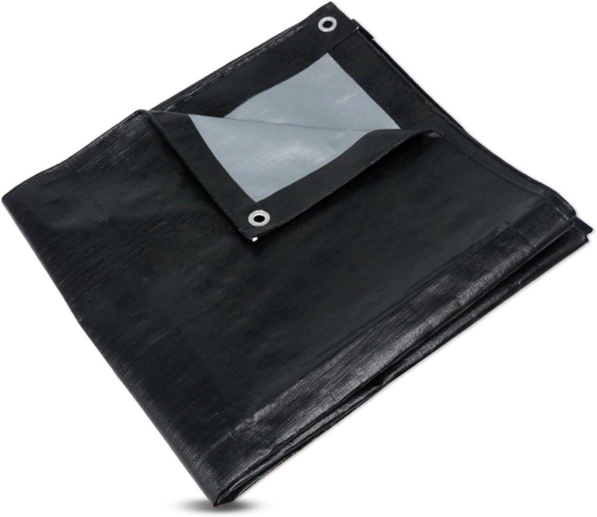 SnelShoppen - Waterdichte Tarpaulin 3x4m, Matte Zwart, 190 g/m², Multifunctionele Beschermzeil met Oogjes, Scheurvast, UV-Stabilisatie, Schimmelbesten