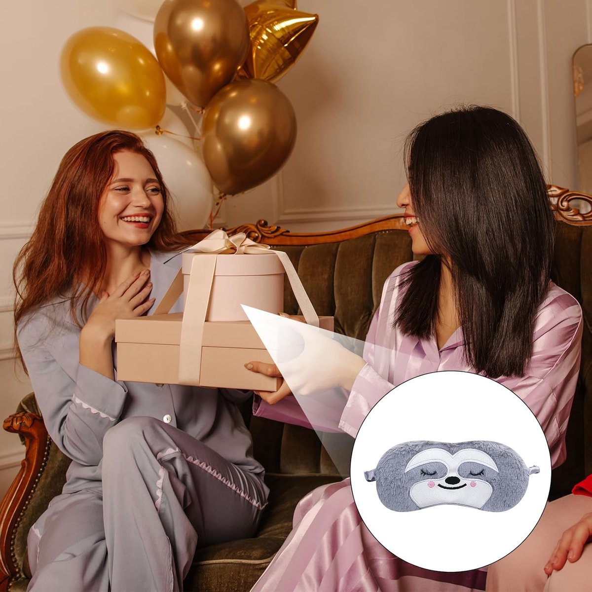 SnelShoppen - Luiaards Oogmasker om te Slapen, Schattige Pluche Diervormen, Lichtgewicht en Ademend Slaapmasker voor Kinderen, Jongens, Meisjes, Manne