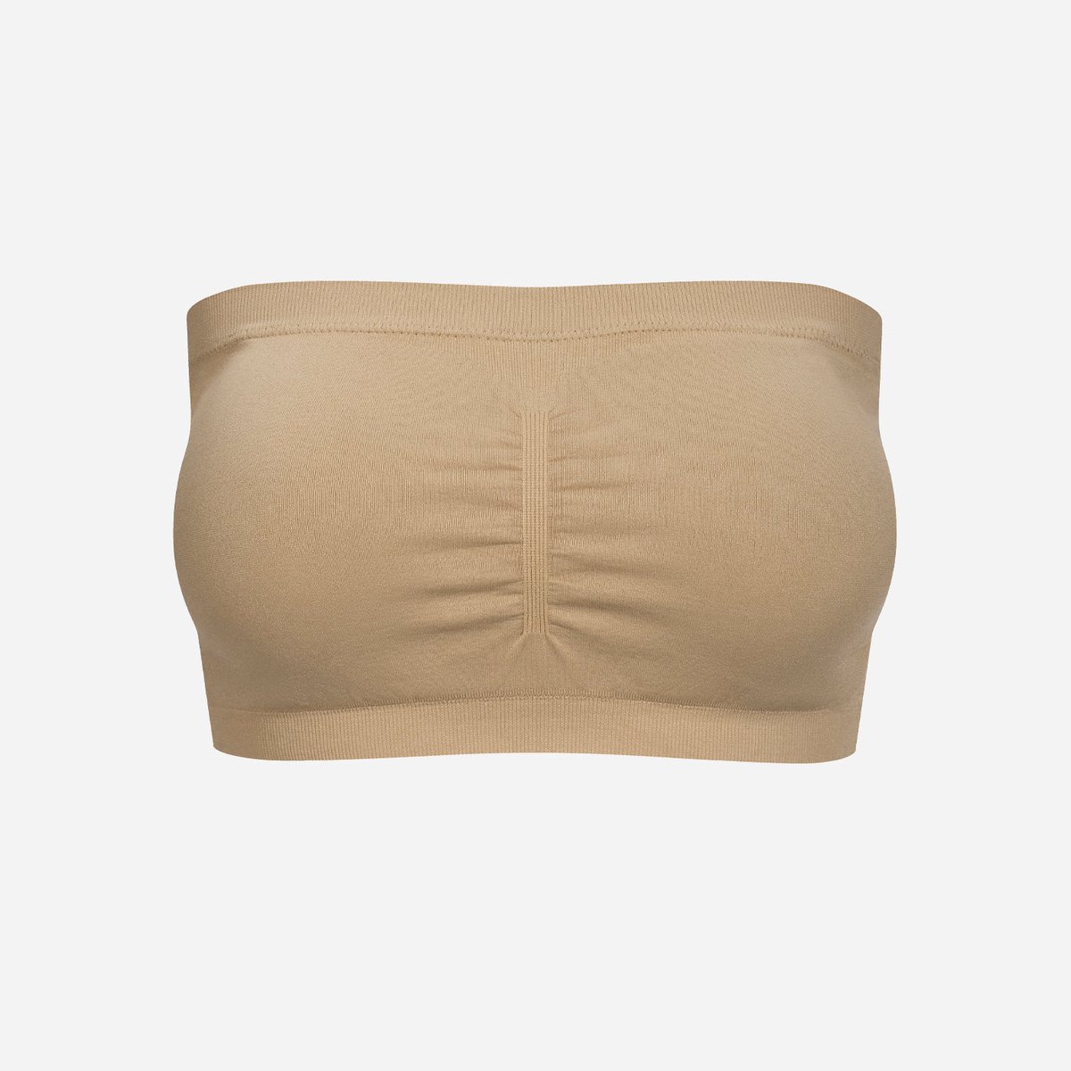 cfab - Bandeau bh beige - 2XL - BH Zonder Beugel Voorgevormd - Ondergoed - Naadlos