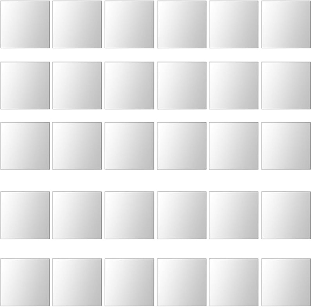 SnelShoppen - 30 Stuks Zelfklevende Spiegeltegels 8x8 cm - Acryl Mozaïek Spiegels voor Kastmuur Decoratie - DIY Spiegel Tegels voor Slaapkamer en Woon