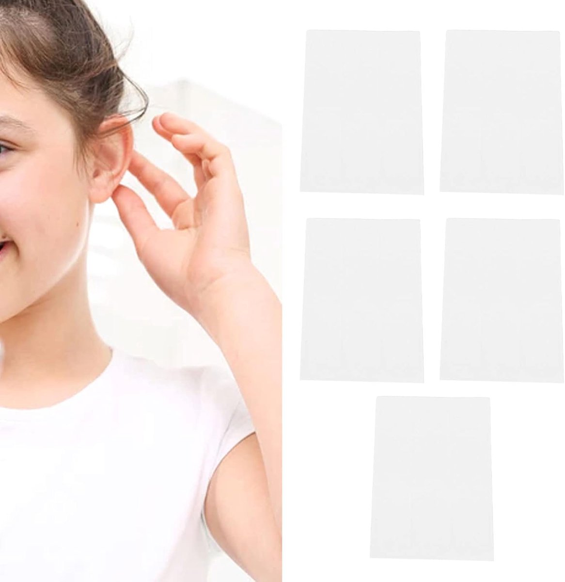 SnelShoppen - 30 Stuks Cosmetische Oorcorrectiestickers, Transparante Oorcosmetica, Pijnloze Floppy Oorstickers, Onzichtbaar voor Volwassenen en Kinde