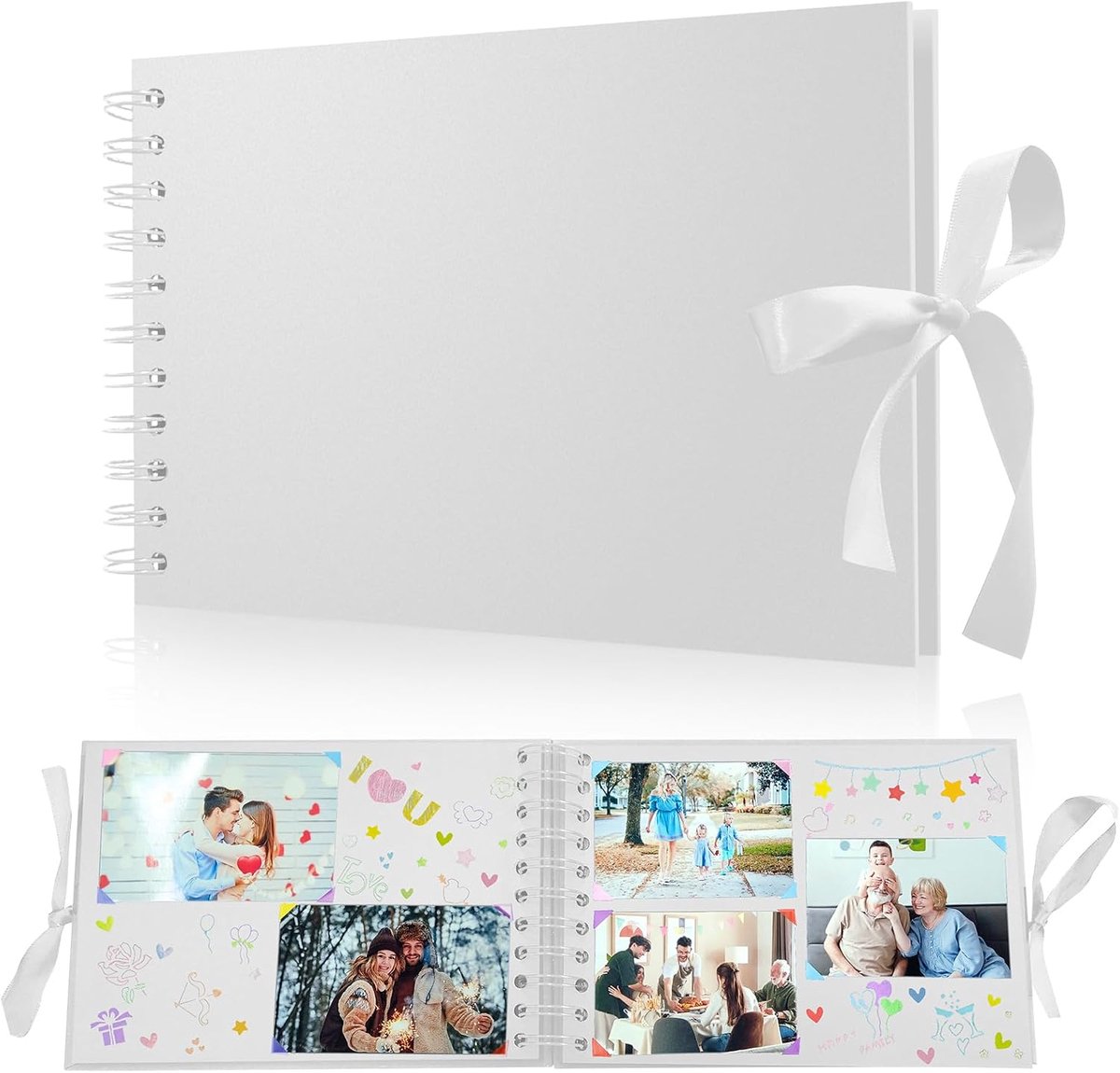 SnelShoppen - DIY Scrapbook Foto Album met 60 Zwarte Pagina's voor Baby, Familie, Verjaardag, Bruiloft - Luxe Herinneringen Vastleggen