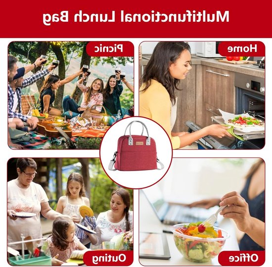 Isolatie Lunchtas - houden warm en vers - ruime capaciteit - waterdicht van Merkloos — afbeelding 5