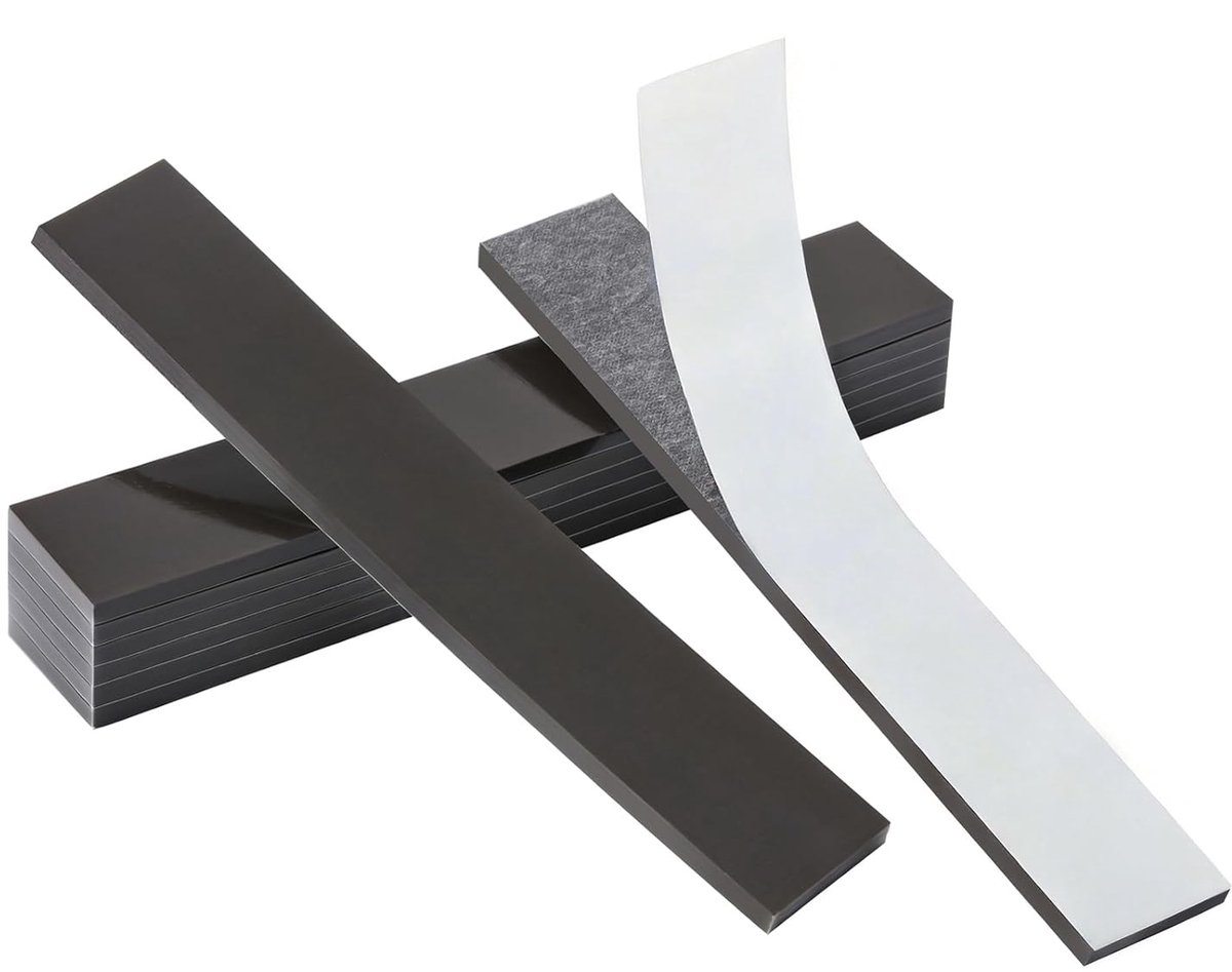 SnelShoppen - Sterke Magnetische Strips Zelfklevend 3 mm - 8 Stuks Magnetische Tape voor Organiseren en Bevestigen - Ideaal voor Keuken, Tuin, Kantoor