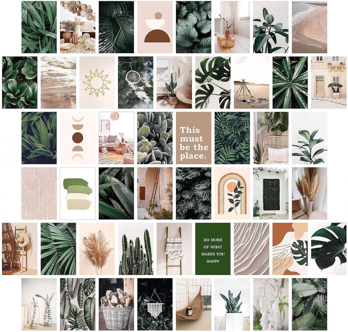 SnelShoppen - Set van 50 Postkaarten Motivatie Kaarten met Landschappen en Levenswijsheden, Vintage Gevoel, Dubbelzijdige Kaarten in Luxe Doos voor In