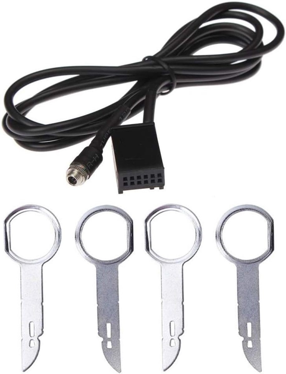 SnelShoppen - Car 6000CD AUX CABLE ADAPTER AUDIO CABLE voor Ford Fiesta, Focus, Mondeo, Fusion - Hoogwaardige Geluidskwaliteit, 3.5mm, Ideaal voor Muz