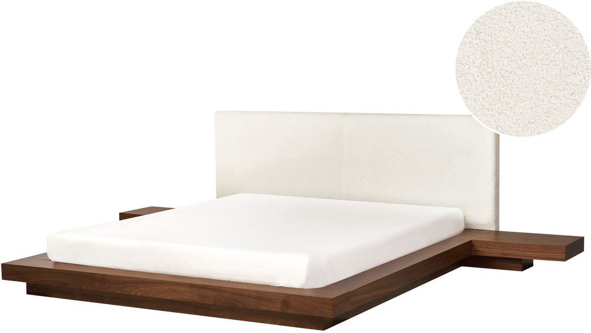 Beliani ZEN - Waterbed - Bruin - 160 x 200 cm - Bouclé