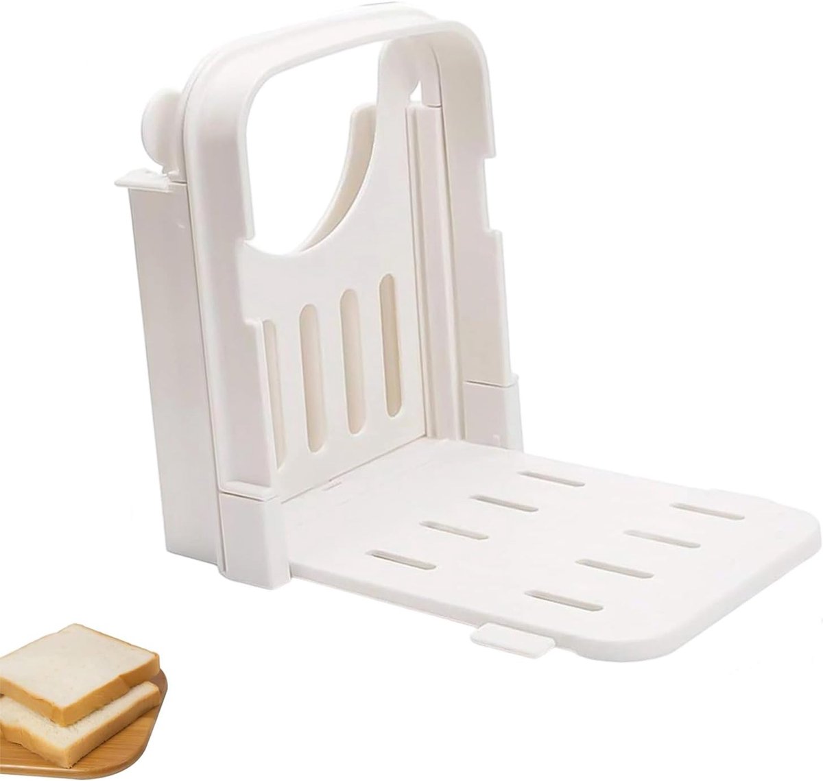 Broodsnijmachine - Broodsnijder Toastsnijder - Gelijkmatig Snijden - Opvouwbaar Ontwerp - 20 x 14.5 x 5.6 cm - Wit