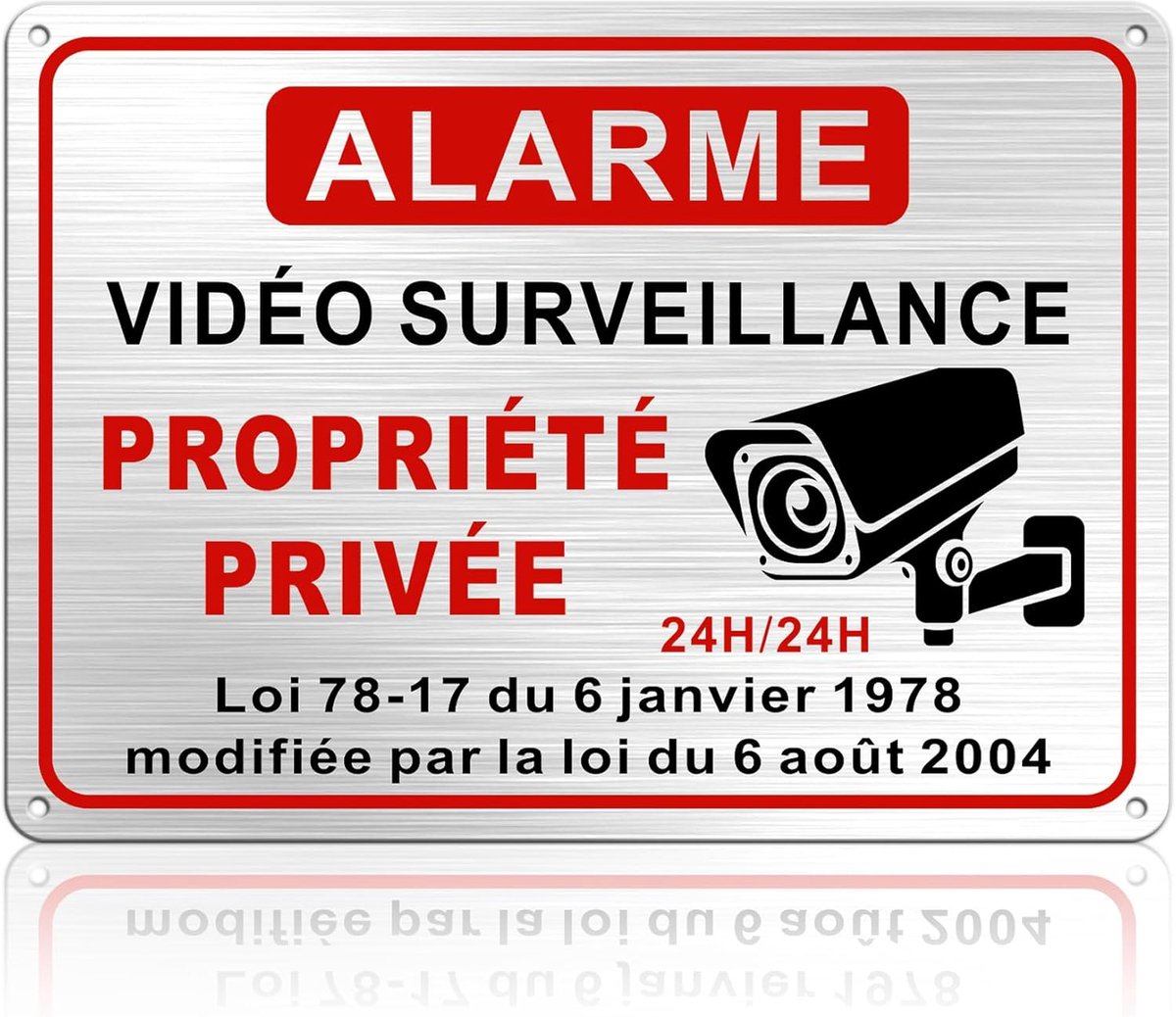 SnelShoppen - TAKULA Alarm Panel 25x18 cm - Video Surveillance - Buiten Camerapaneel - Modern Brushed Aluminium - Waterdicht & UV-bestendig - Voor Pri