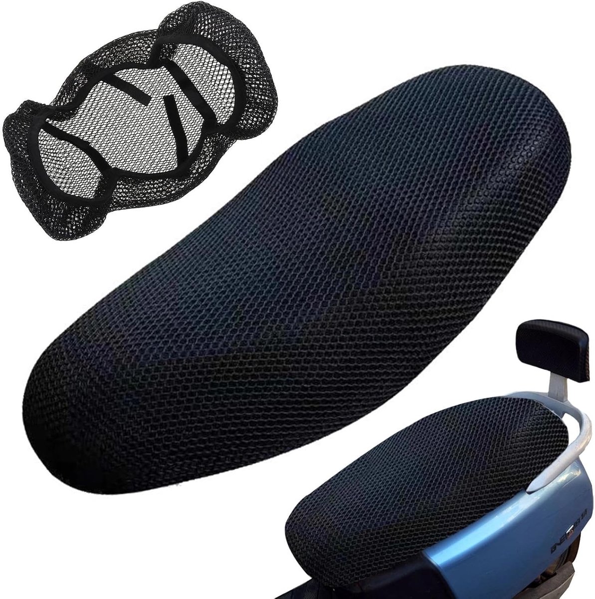 SnelShoppen - Motorzadelhoes Waterdicht Antislip 3D Ademend Mesh Elastisch Universele Bescherming voor Motorfietsen en Scooters 75 x 55 cm