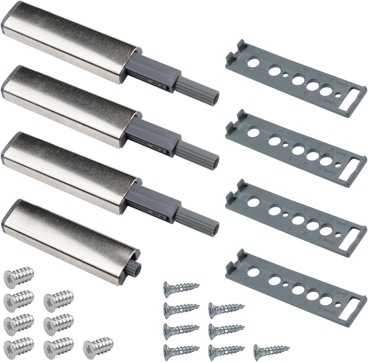 SnelShoppen - Drukdeur Opener Set 4 Stuks, Geschikt voor Keuken- en Kasten, UTRUSTA METOD Vervangonderdeel, Eenvoudige Montage, Inclusief Bevestigings