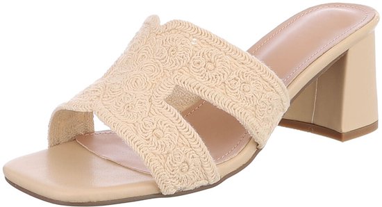 Dames slippers - blokhak - instapmodel Mt:38