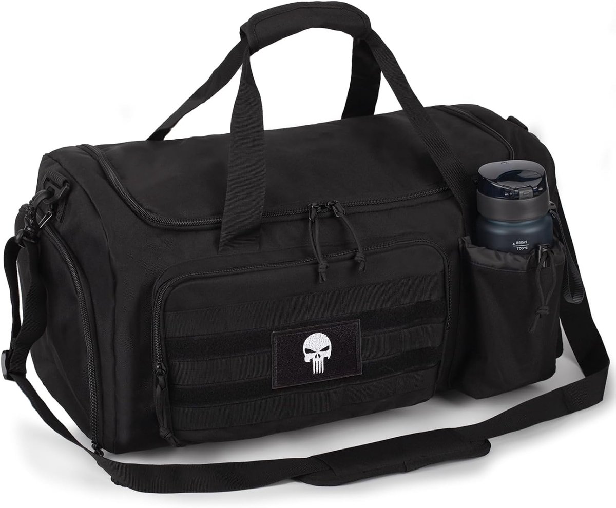 SnelShoppen - Men's Tactical Sports Bag 40L - Grote Sporttas met Schoencompartiment en Nat Compartment - Multifunctionele Weekendtas voor Reizen, Camp
