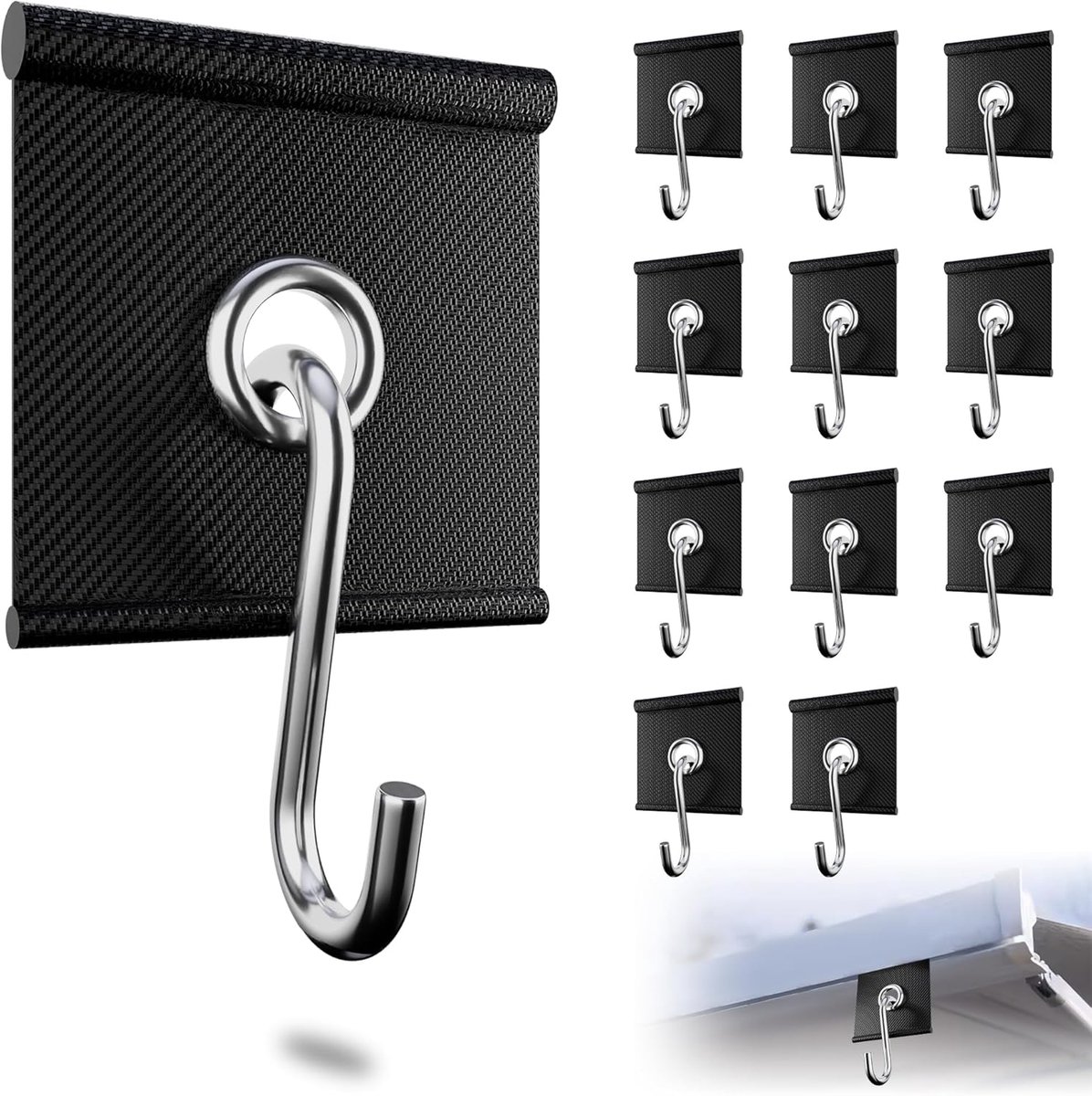 SnelShoppen - 12pcs Terminal Hooks voor Camper, Caravan, Camping Tent, Keder Haak, 0.85mm - 0.86mm, Robuuste Woven Plastic, Geschikt voor 5-8mm Rail,