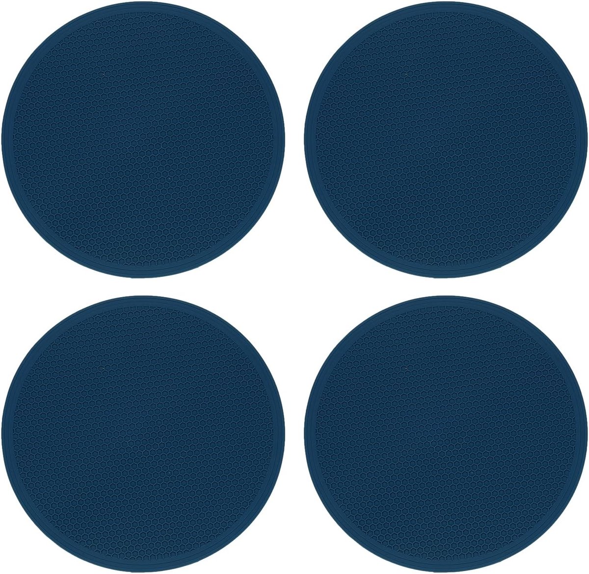SnelShoppen - 4 stuks siliconen onderzetters 25 cm rond, antislip pannenlappen, hittebestendig, ideaal voor keuken, tafel en warme gerechten