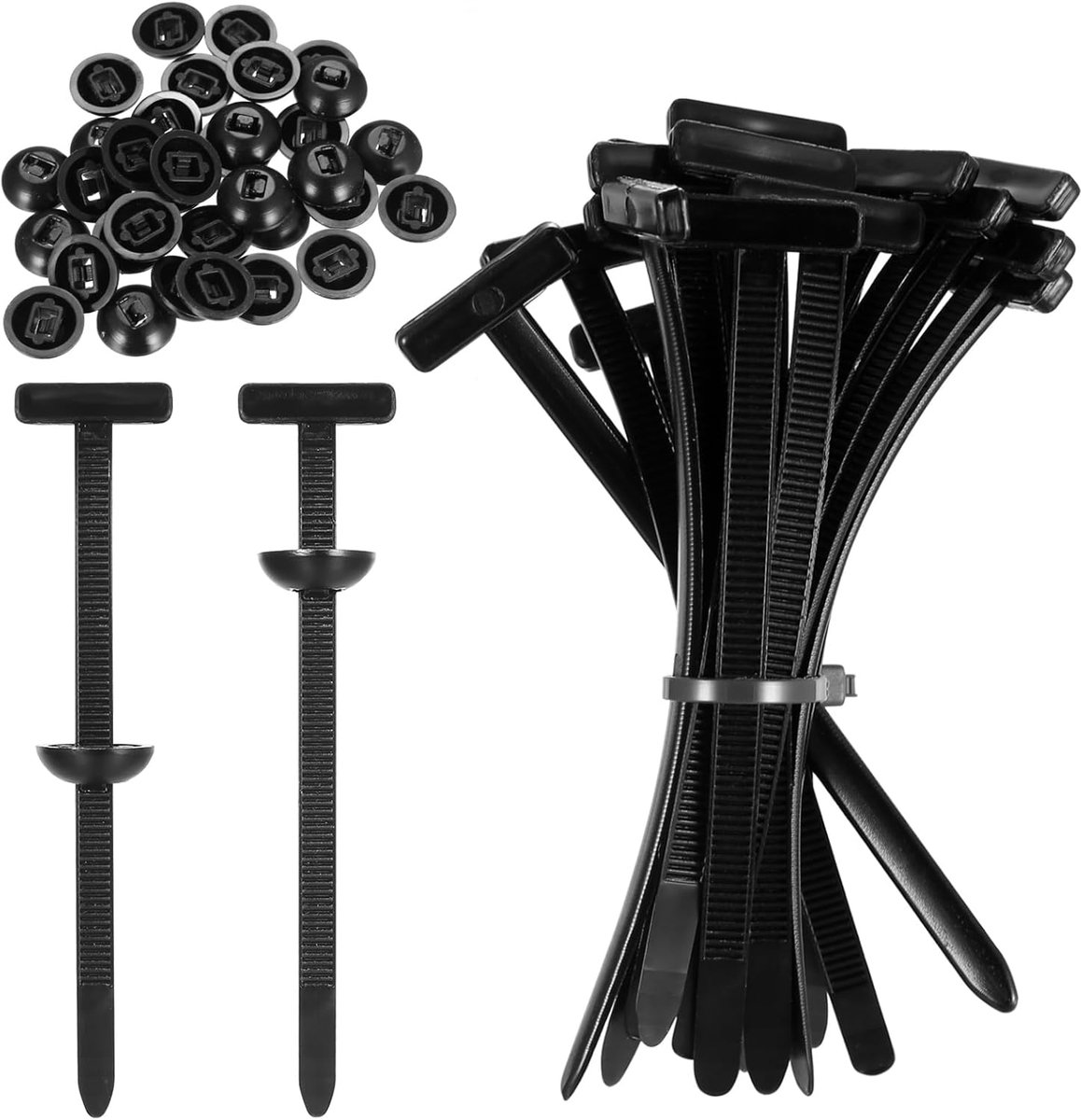 SnelShoppen - 100Pcs Universele Kabelbinders, Zelfsluitende Nylon Kabelbinders Zwart UV Bestendig voor Auto Reparaties en Gebruik Binnen en Buiten