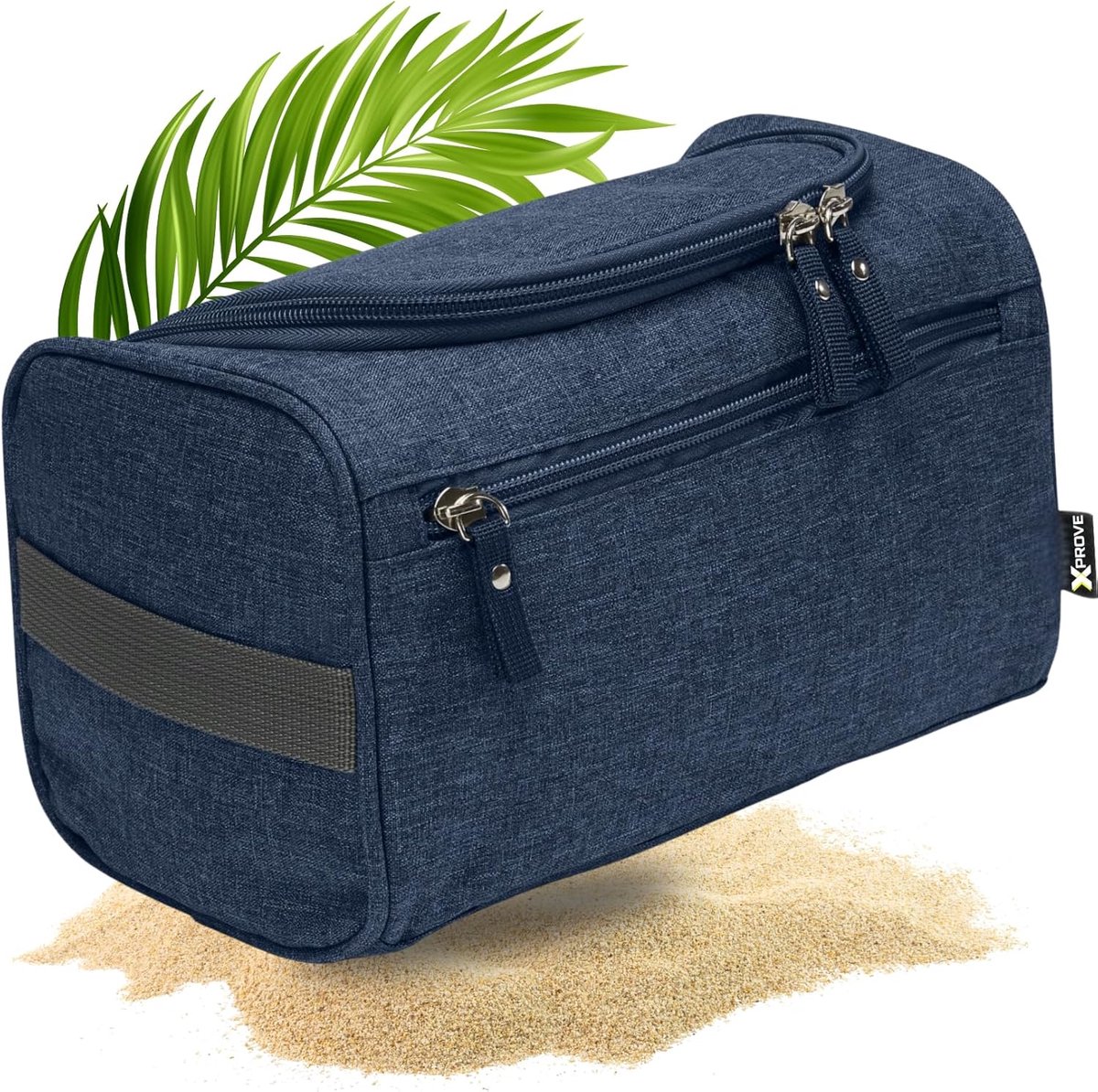 SnelShoppen - Designer toilettas voor mannen - Blauw - Hangend toilettasje met 4.5 liter inhoud - Lichtgewicht en compact - Ideaal voor reizen en dage