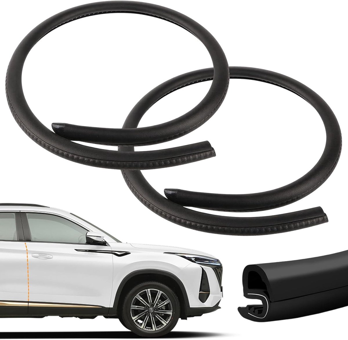 SnelShoppen - B Column Seal Strips Rubber Seal Auto Deurafdichting Universeel Ontwerp Weerbestendig voor Voertuigen, Auto, Vrachtwagen, SUV, 2 Stuks