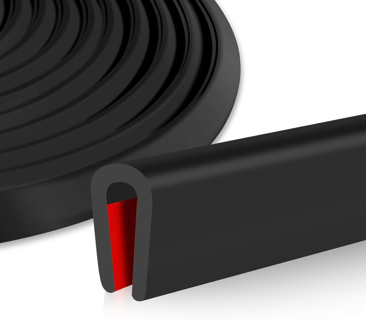 SnelShoppen - Rubber Profiel, Zelfklevend, Rubber Seal, Randbeschermingsprofiel, EPDM, U-Rubber Seal voor Auto Deuren, Metaalplaten (2.4 mm x 6 m)