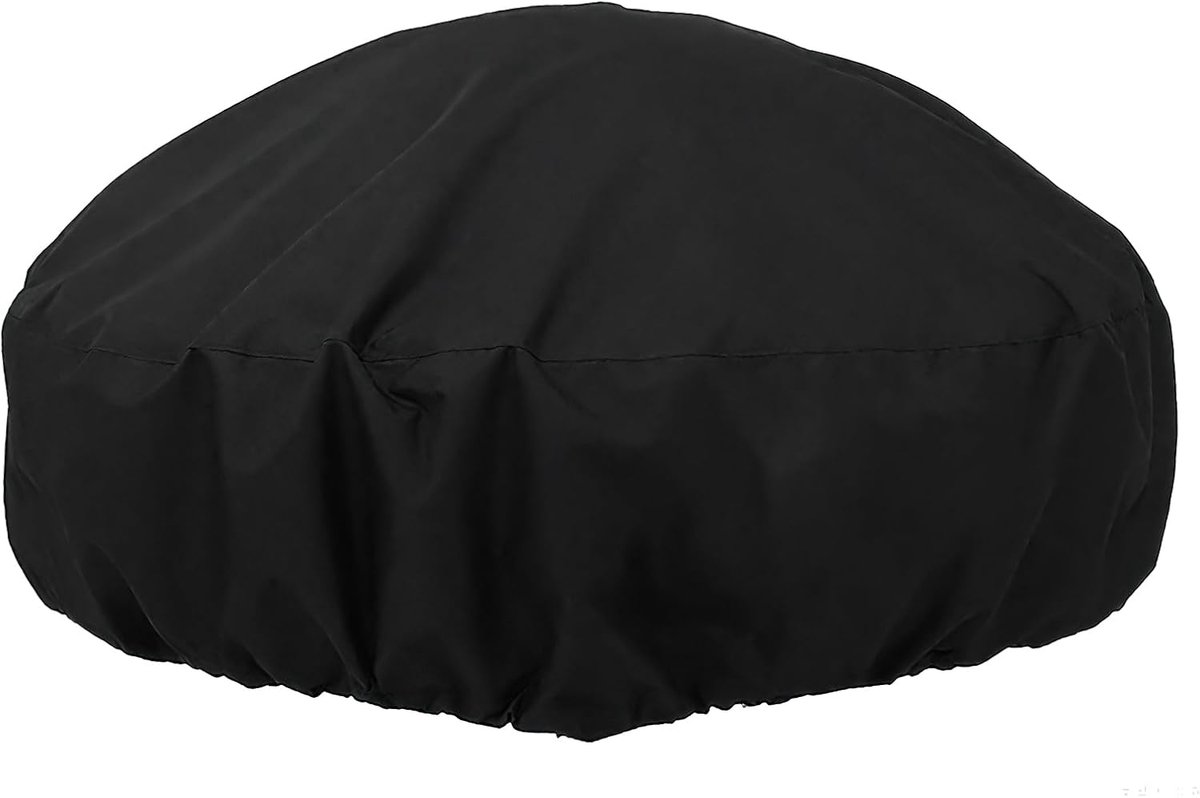 SnelShoppen - 72 x 40 cm Fire Bowl Cover Waterdicht 420D Oxford Stof Rond Grill Deksel Weerbestendig UV-Bestendig Tuin Bescherming