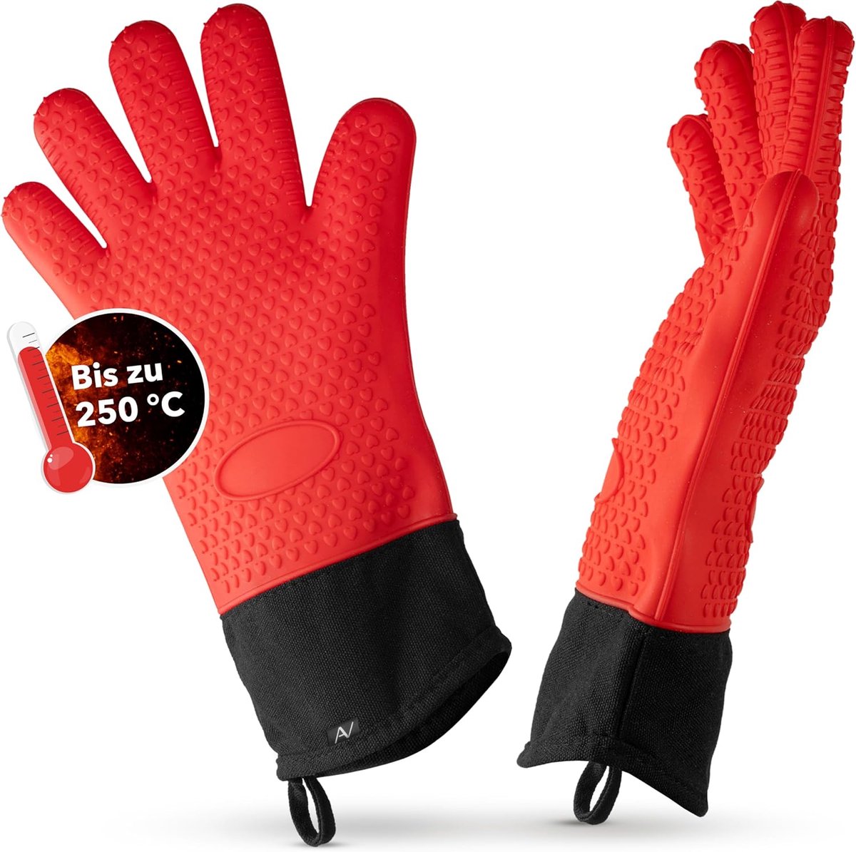 SnelShoppen - Silicone Oven Handschoenen - Hittebestendige Grillhandschoenen tot 250°C - Antislip Kookhandschoenen met Zachte Katoenen Binnenvoering -