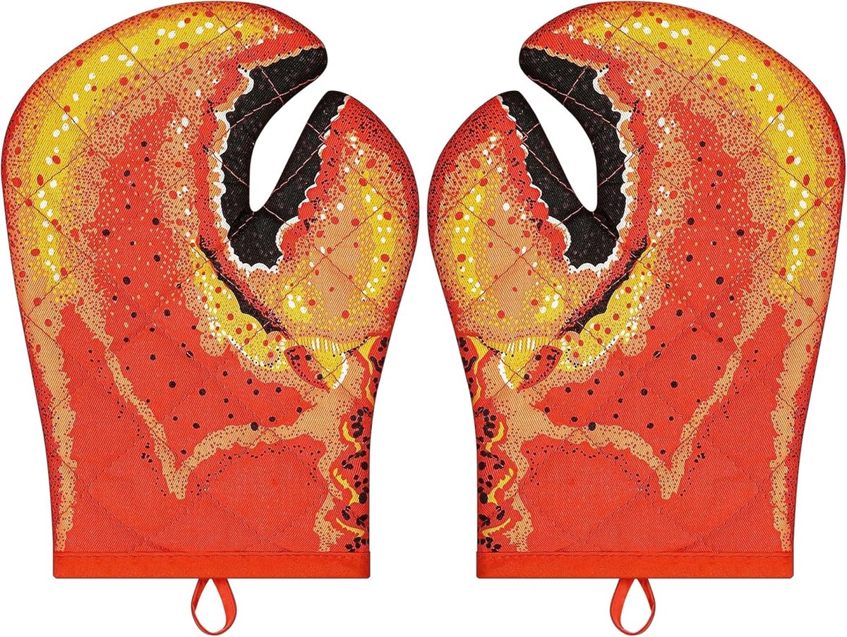 SnelShoppen - Lobster Claw Oven Mitts - Padded Cotton Lining - Heat Resistant Crab Claw Gloves - Grappige Ovenhandschoenen voor Keuken - Perfect voor