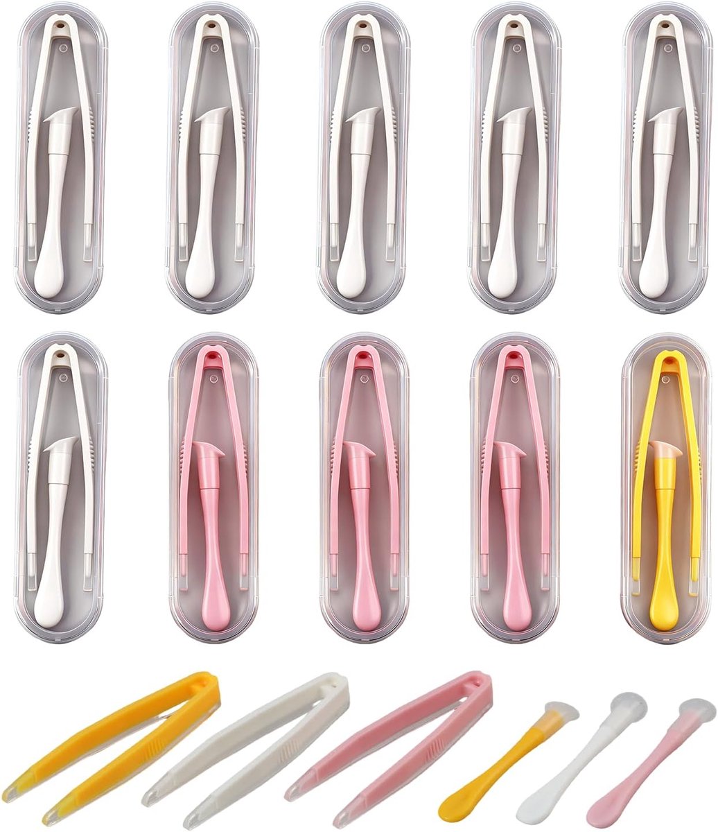 SnelShoppen - Pack van 10 Contactlens Inzetstukken, Contactlens Tweezers, Contactlens Plunger, Zachte Lens Inzet, Contactlens Verwijderaar, Kleurig, P