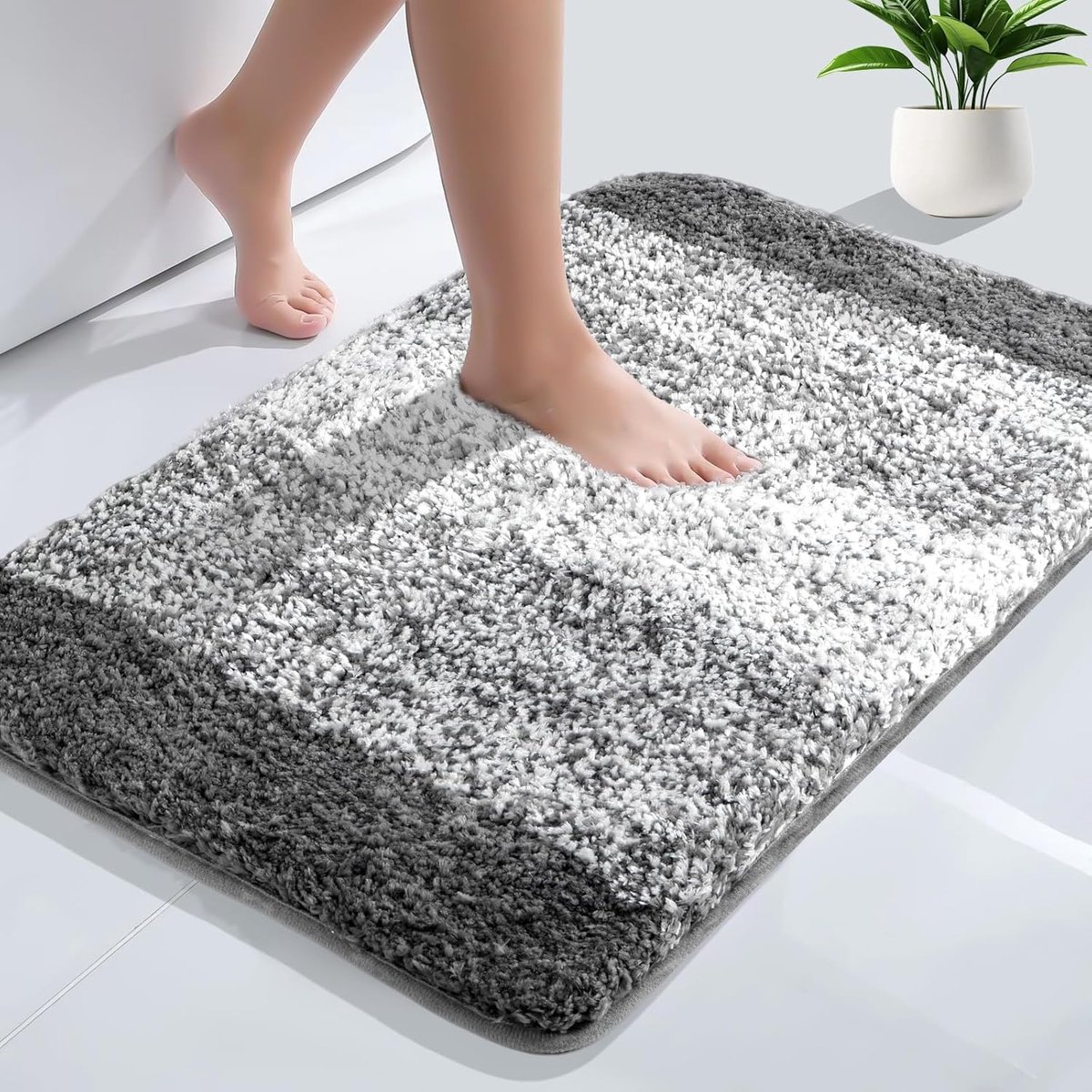 SnelShoppen - Fluffy Badmat 40 x 60 cm, Antislip, Wasbaar Microfiber, Luxe Badkamer Mat, Slaapkamer, Deur Mat, Super Zacht en Absorberend