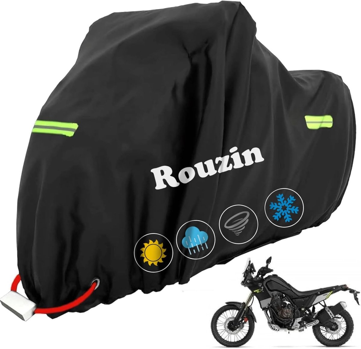 SnelShoppen - Motorfiets Cover XXXL - Waterdichte Motor Tarpaulin 420D Oxford - Beschermhoes voor Motor en Scooter - 265 x 105 x 133 cm - Robuust en W