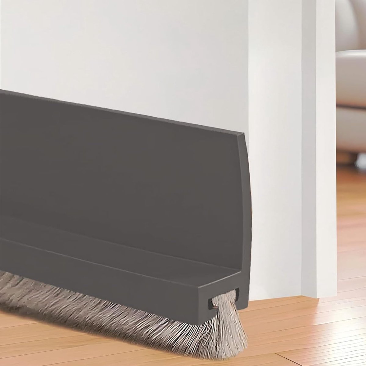 SnelShoppen - Emenfengtiao Deurafdichting met Deurbroom, Vloerafdichting met Borstel, Zelfklevende Deurafdichting 100 cm, Geluidsdempende Strip voor D