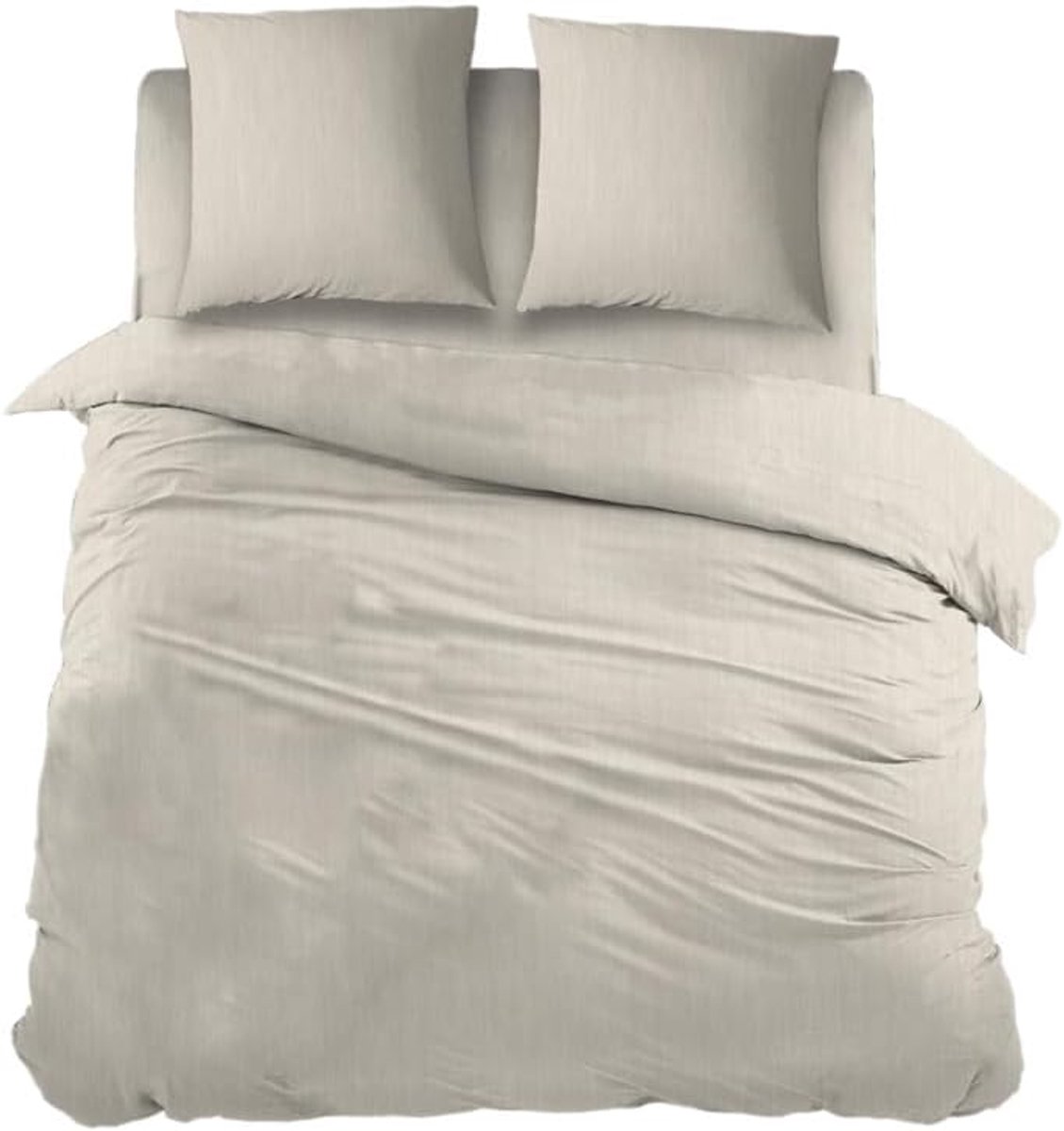 SnelShoppen - Duvet Cover 240x200/220cm Beige + 2 Kussenslopen 65x65cm - 100% Jersey Katoen - Stijlvolle Beddegoed voor Slaapkamer
