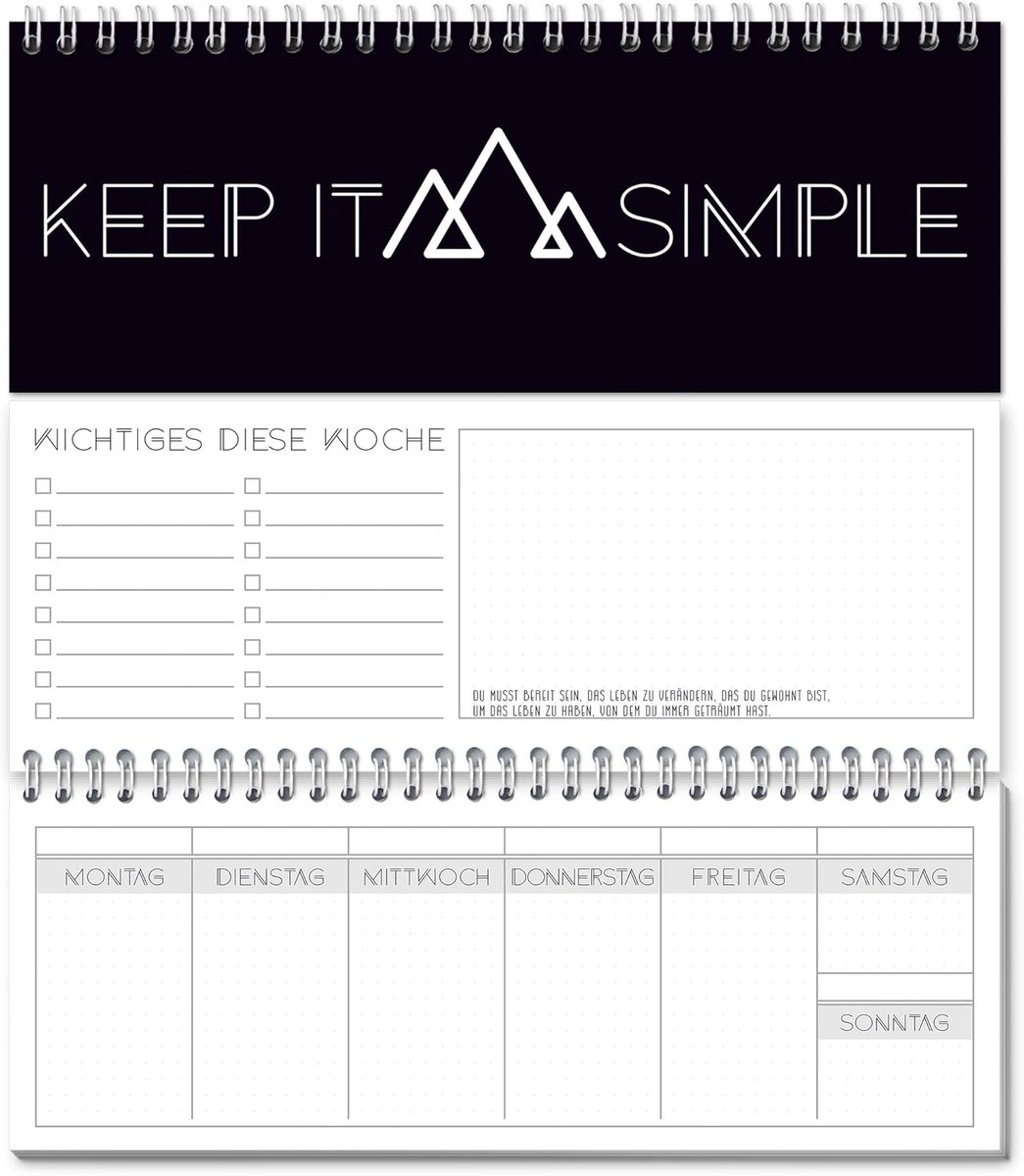 SnelShoppen - Table Calendar 2022 - Week Planner zonder Datum - 2 Pagina's per Week - 112 Bladzijden - Decoratief en Praktisch voor Thuis en Kantoor