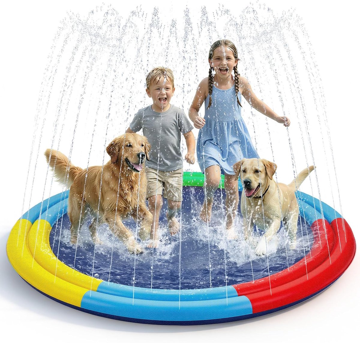 78 Inch Extra Groot Antislip Spuitmat - Buiten Waterspeelgoed voor Kinderen en Honden - Dikke Zomer Speelbad voor Tuin - Cadeau voor Peuters en Huisdieren
