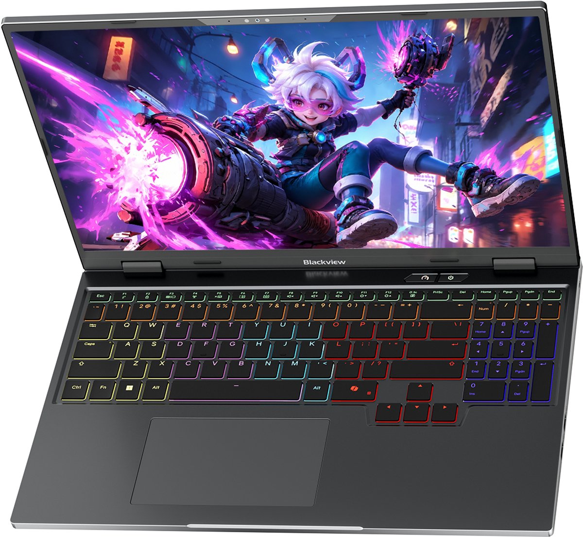 Blackview GamiBook 16 Gaming Laptop - 16 inch Full HD - 16 GB DDR4 - 512 GB SSD Intel N6000 - WiFi 6 Windows 11 Pro Notebook - Intel® Graphics - Grijs
