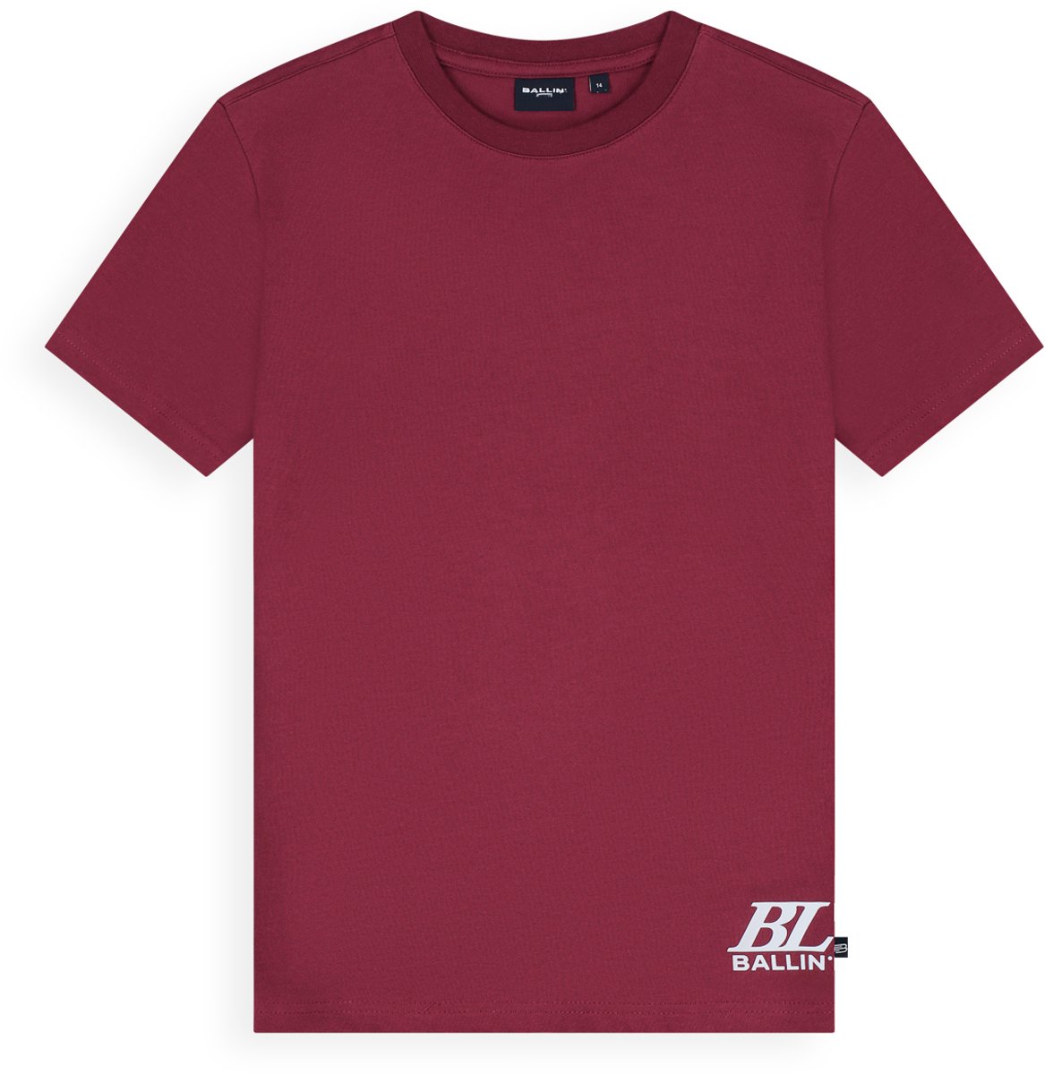 Ballin Amsterdam - Jongens Regular fit T-shirts Crewneck SS - Bordeaux - Maat 8
